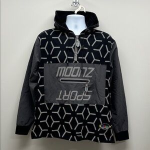 Vintage Solbiato Sport 1/4 Q-Zip 3M Reflective Pullover Hoodie Men SZ L